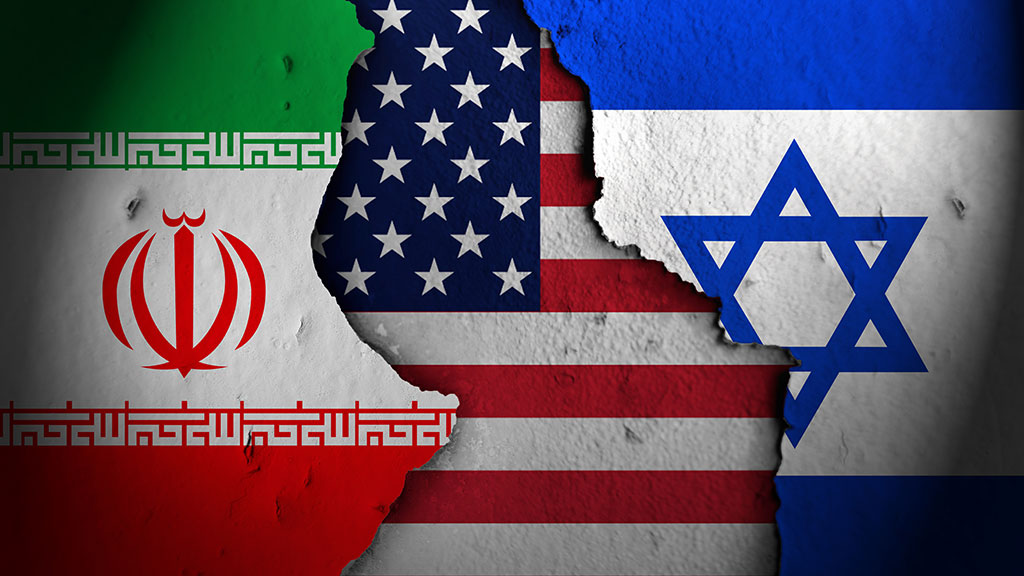 Wappen von Israel, Amerika und Iran