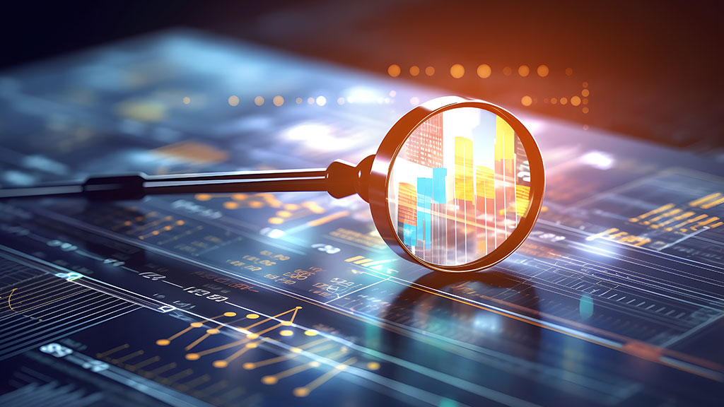 Lupe und Finanzchart